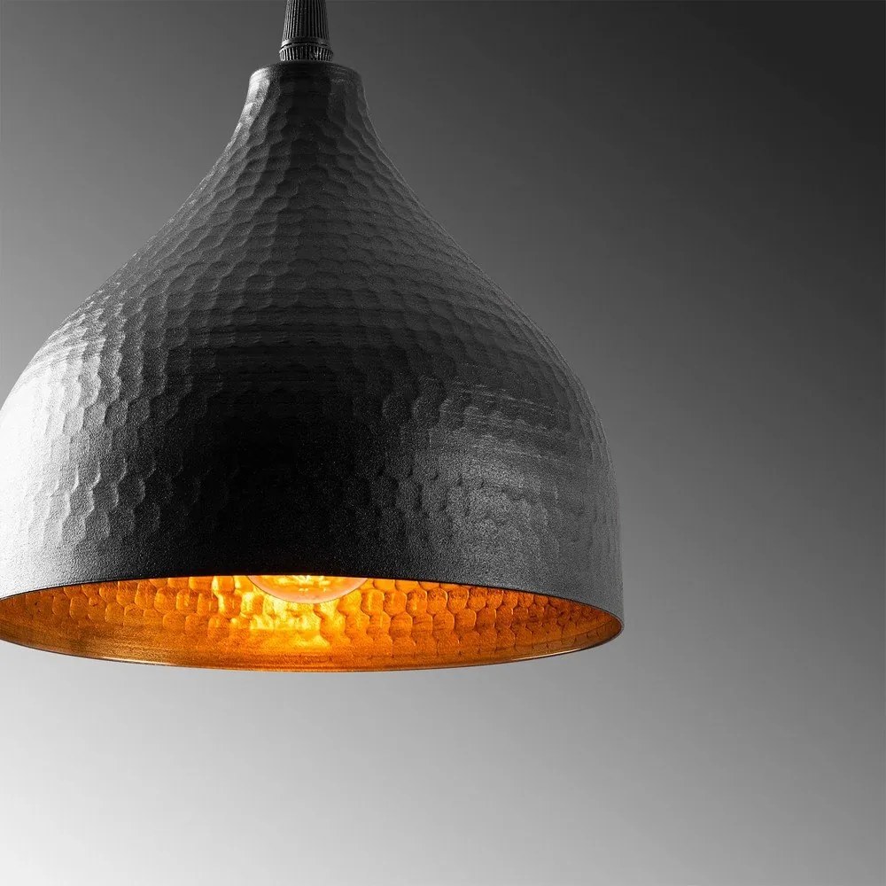 Lampadario nero con paralume in metallo ø 18 cm Tattoo – Opviq lights