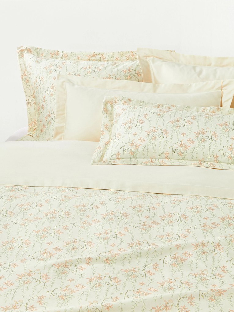 Copripiumino in raso di cotone con stampa floreale Leticia