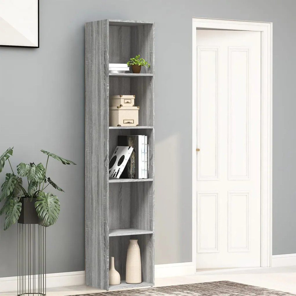 Libreria Grigio Sonoma 40x30x189 Cm İn Legno Multistrato /