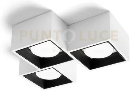 Nasso  lampada da soffitto 3 luci attacco gx53 quadrata nero in ges...