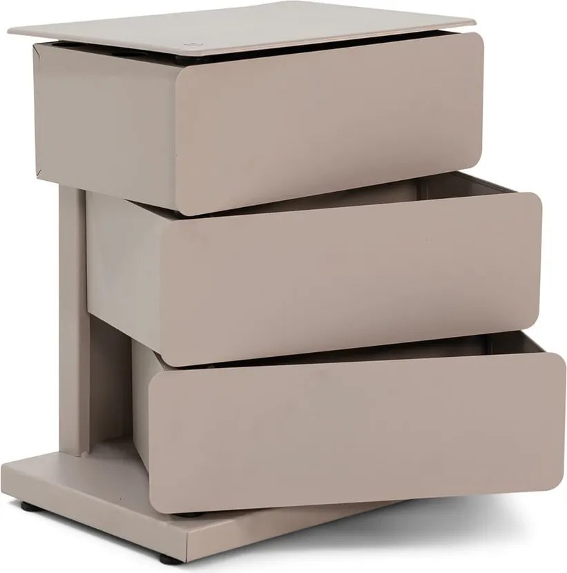 Cassettiera grigio tortora in metallo 37x45x26 cm Joey – Spinder Design