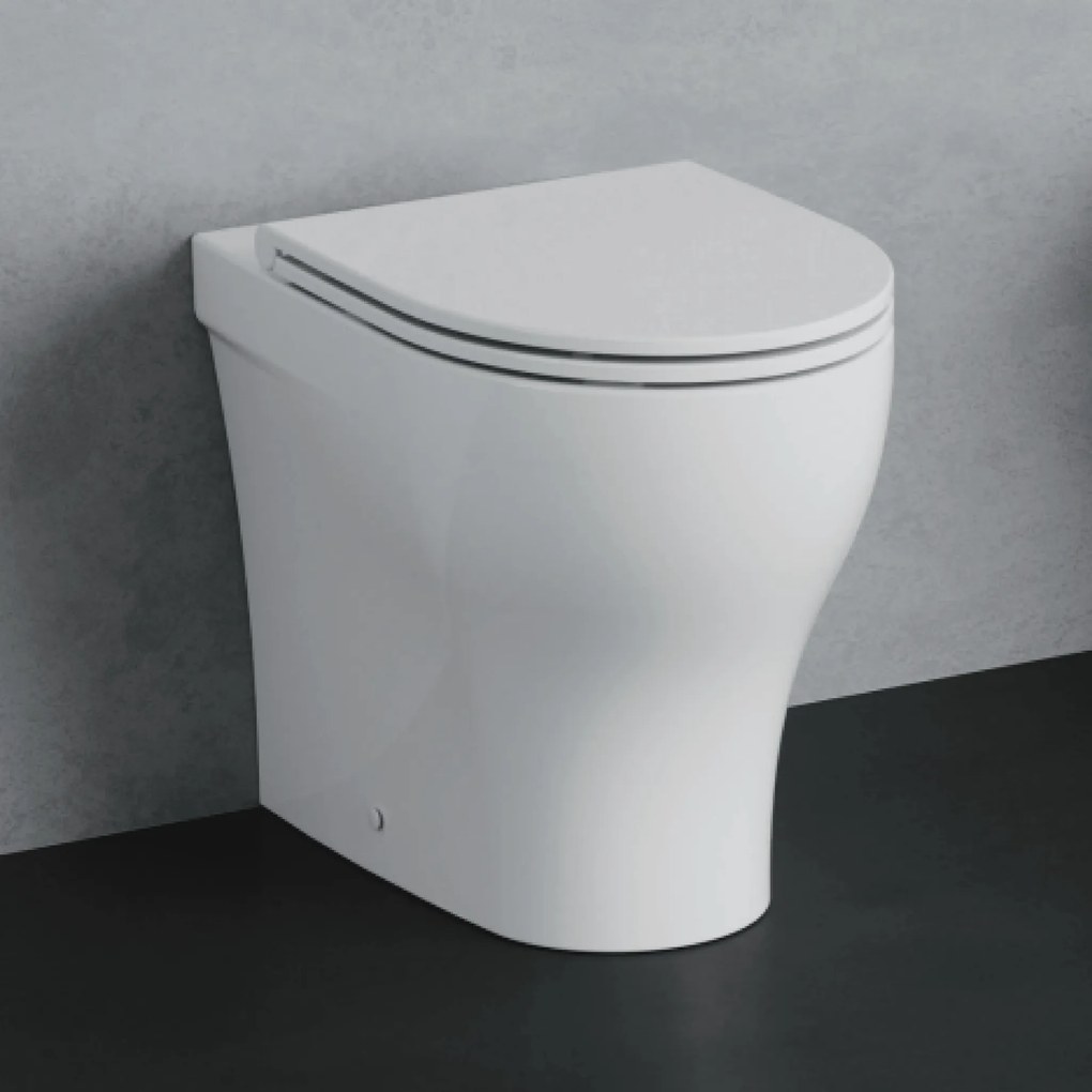 Vaso/Bidet a Terra Accessibile Azzurra Ceramica "Pratica" Bianco Lucido