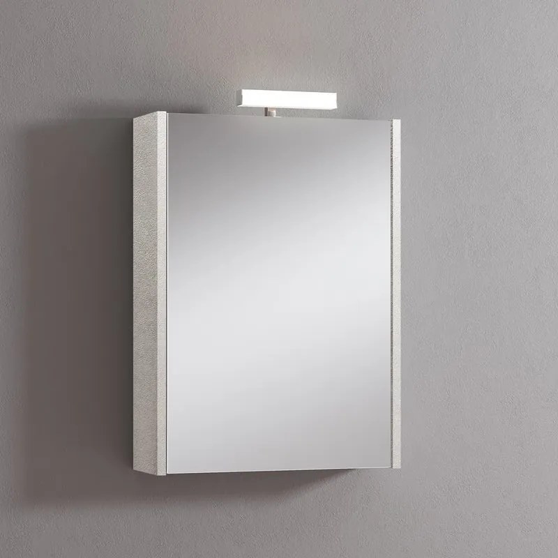 Pensile con luce Akira cemento chiaro L 51.5 x H 70 x P 15.5 cm
