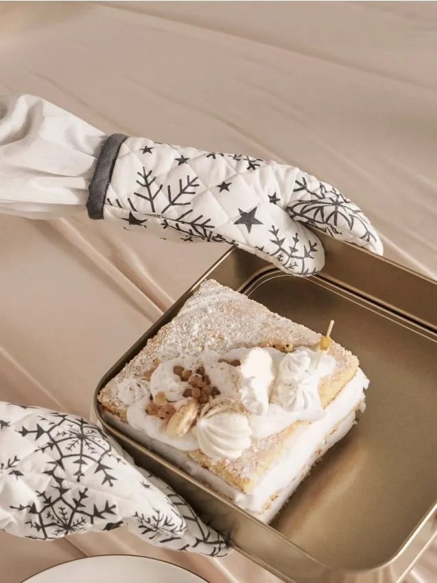Sinsay - Guanti da cucina invernali con motivo di fiocchi di neve - bianco