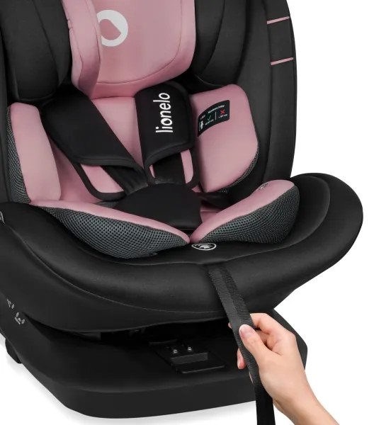 Lionelo - Seggiolino auto con base girevole BASTIAAN i-Size 40-150 cm Rosa