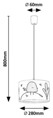 Rabalux 72069 - Lampadario a sospensione per bambini FOWLY 1xE27/40W/230V