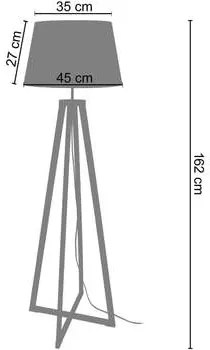 Tosel  Lampade da terra Lampada da terra trapezio legno naturale e tortora  Tosel