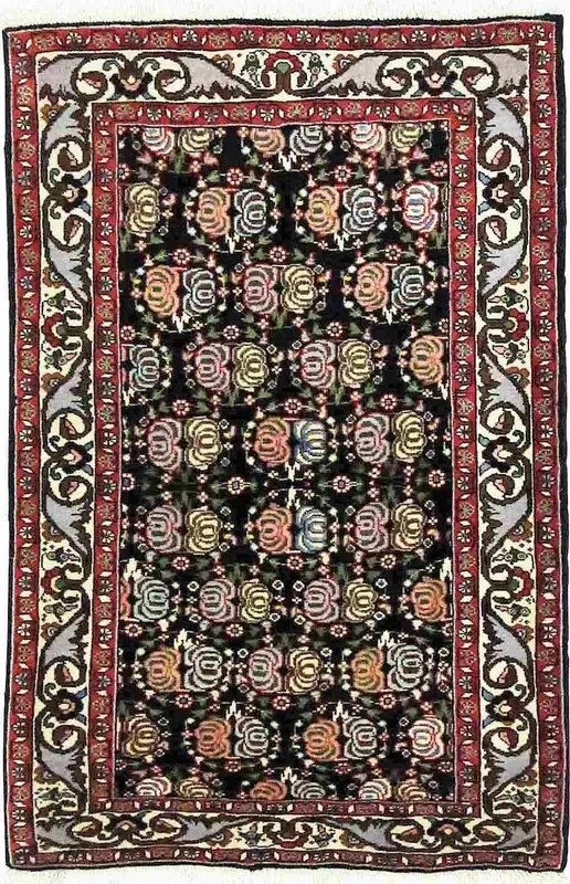 Bidjar Tappeto 70x110 Blu (Iran) Annodato A Mano