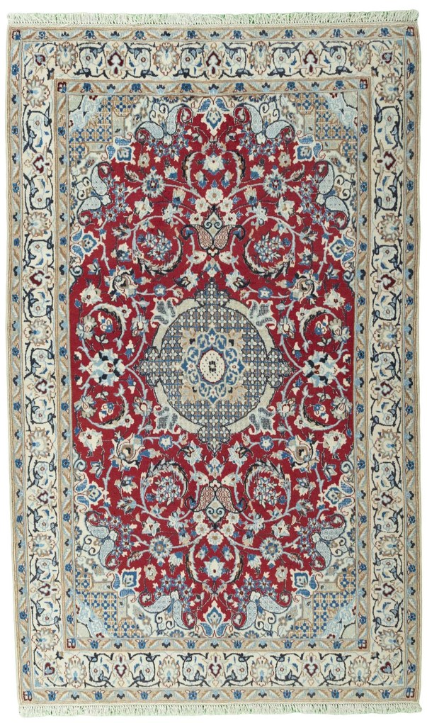 Nain Tappeto persiano 130 x 200 Rosso (Iran) Annodato A Mano