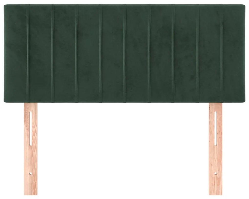 Testiera verde scuro 100x5x78/88 cm in velluto