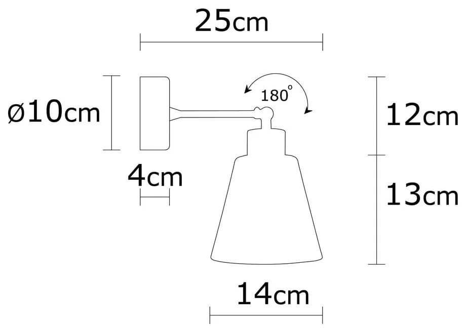 Lampada da parete in nero e naturale ø 14 cm Manavgat - Opviq lights