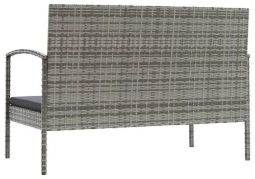 Set Divani da Giardino 16 pz con Cuscini in Polyrattan Grigio