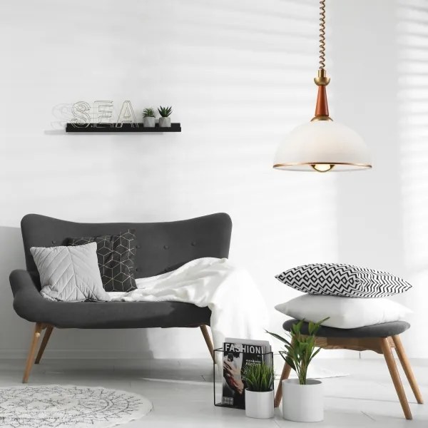 Lampadario a scomparsa CHIARA 1xE27/60W/230V marrone scuro/faggio