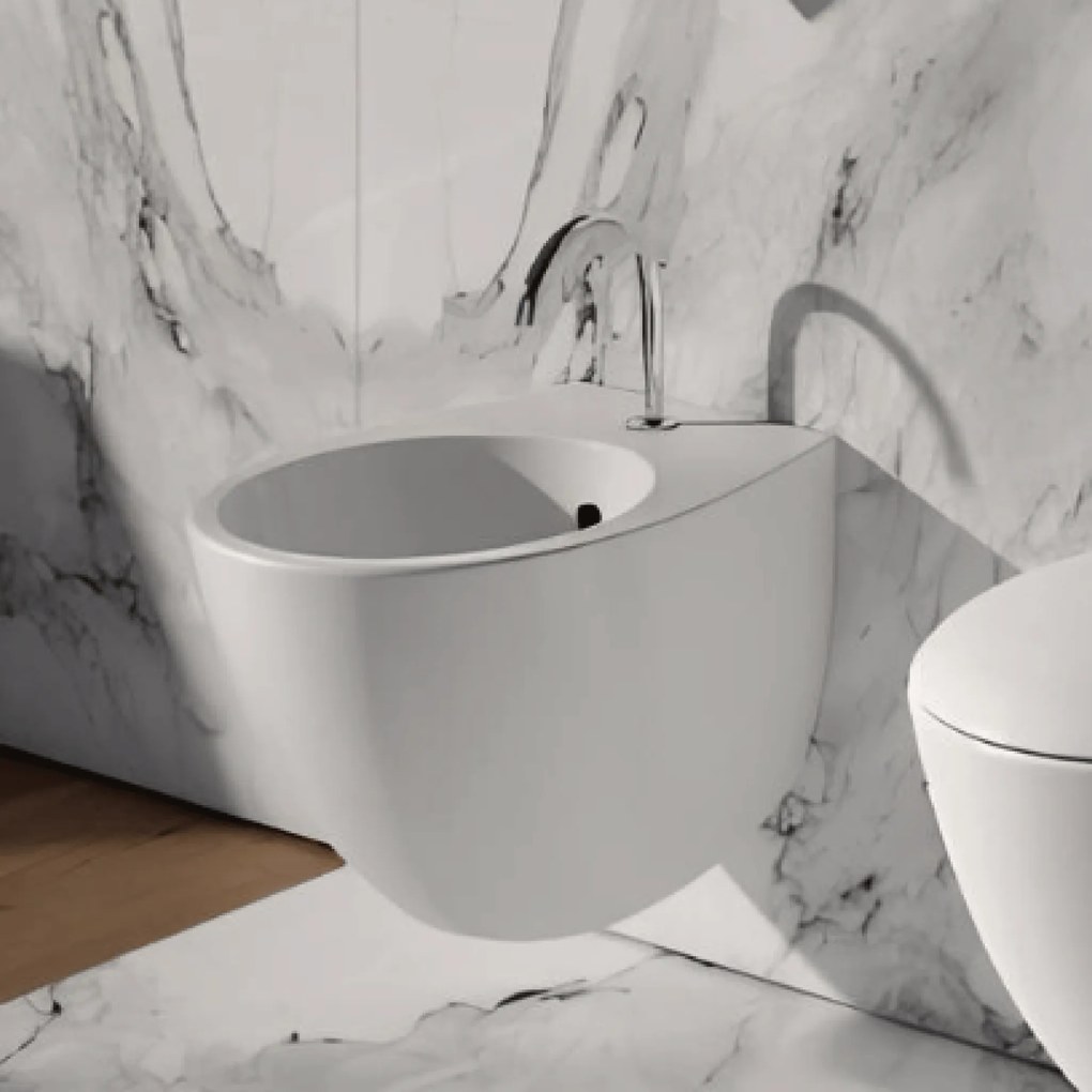 Bidet Sospeso Domus Falerii "Mascalzone" Bianco Lucido