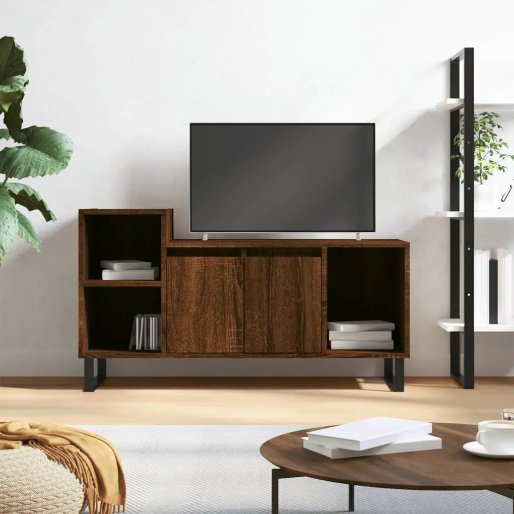 Mobile Tv Rovere Marrone 100x35x55 Cm İn Legno Multistrato /