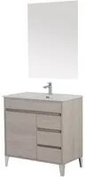 Composizione Bagno Rovere Chiaro Mobile 80 cm Lavabo Specchio