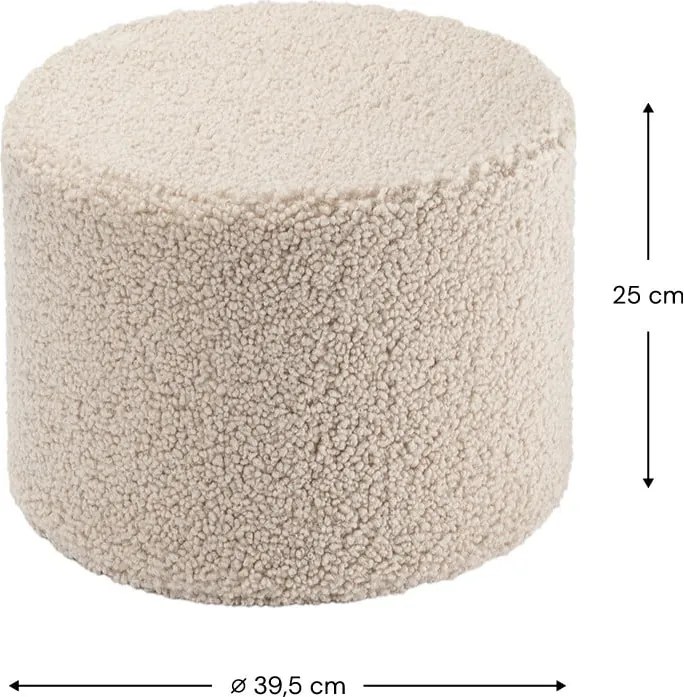 Pouf per bambini marrone chiaro con rivestimento in bouclé – Wigiwama