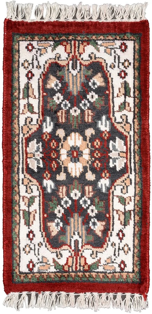 Agra Tappeto orientale 30 x 60 Rosso (Indian) Annodato A Mano