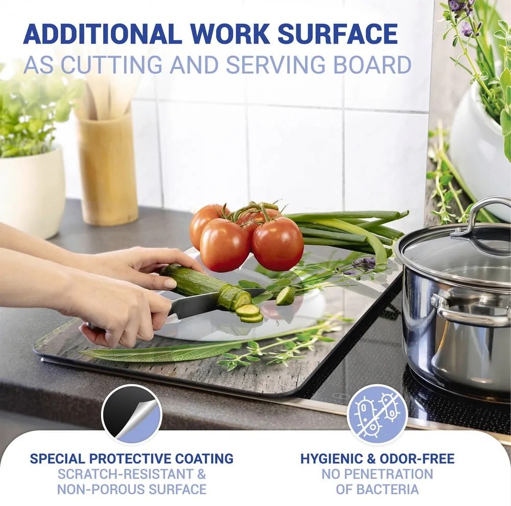 Set di 2 copri stufe in vetro Herbal, 52 x 30 cm Herb Garden - Wenko