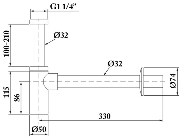 Sapho - Sifone per lavabo cromato lucido