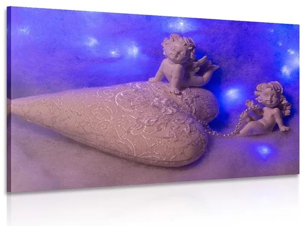 Quadro su tela – Angioletto con cuoricino