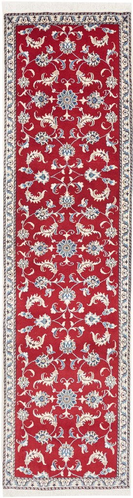 Nain Tappeto 290x80 Rosso (Iran) Annodato A Mano