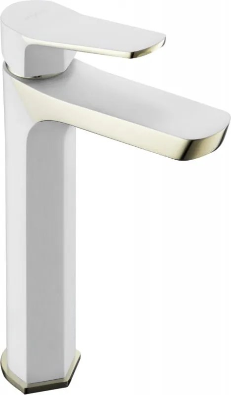 Mexen Lerma batteria lavabo alta, bianca/dorata - 74310-25