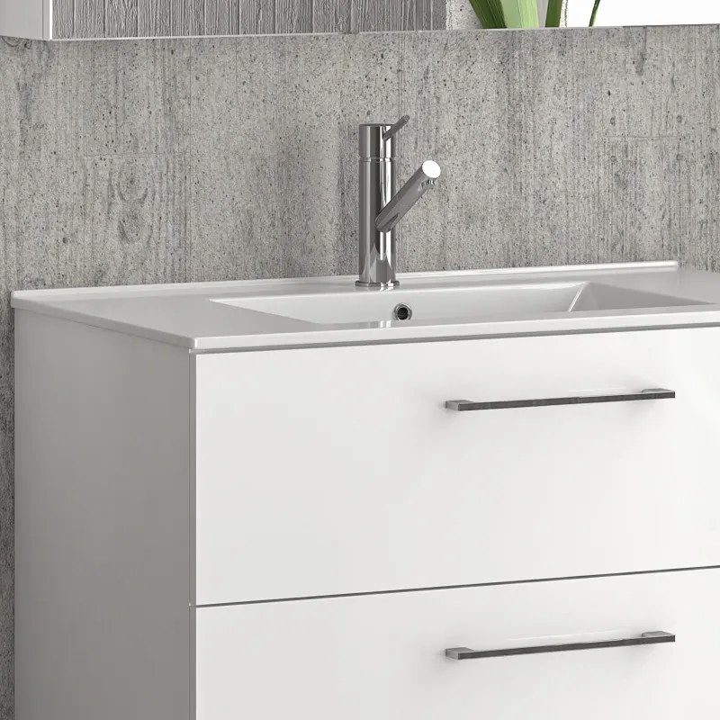 Mobile bagno sospeso 80cm con lavabo incasso e due cassetti EL-80L - KAMALU