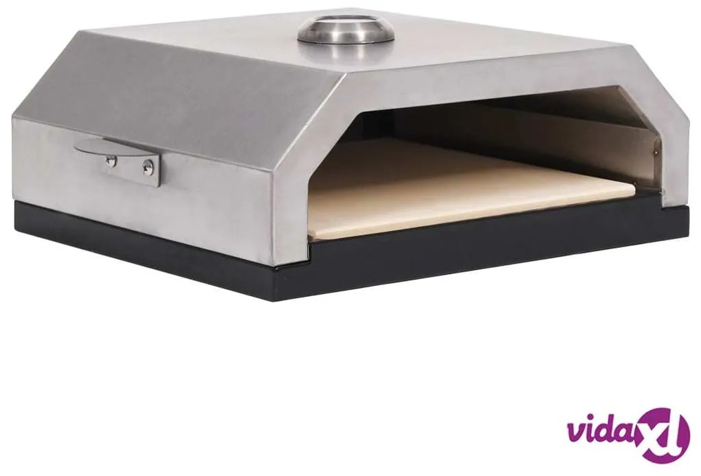 vidaXL Forno Pizza con Piastra Ceramica per Barbecue a Gas e Carbone