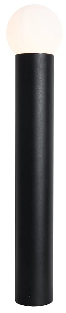 Lampada da terra da esterno nera con vetro opale 80 cm IP44 - Huma