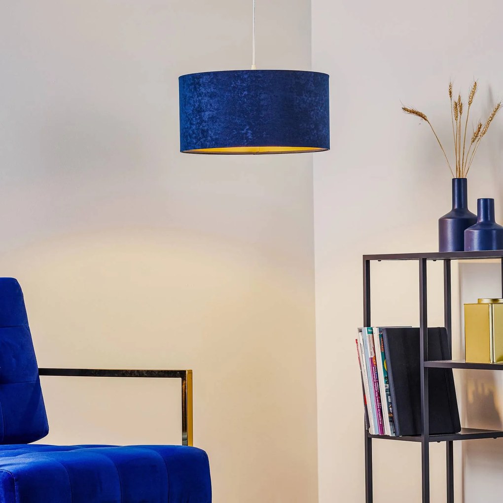 Maco Design Lampada a sospensione Lobelia vellutata con Innes d'oro