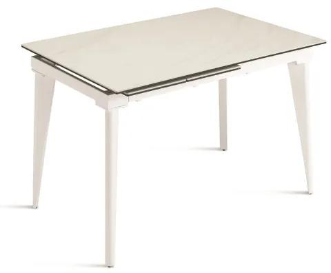 Tavolo allungabile 180 cm ULISSE con top grčs porcellanato effetto Marmo Bianco