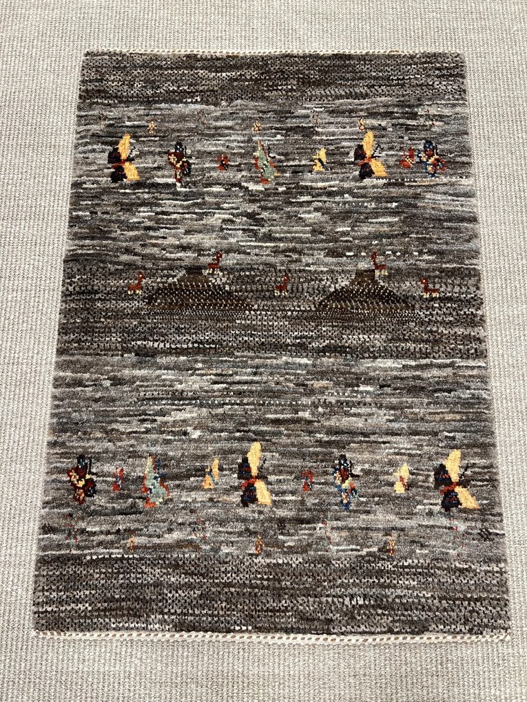 Loribaft Tappeto persiano 100x70 Grigio (Iran) Annodato A Mano