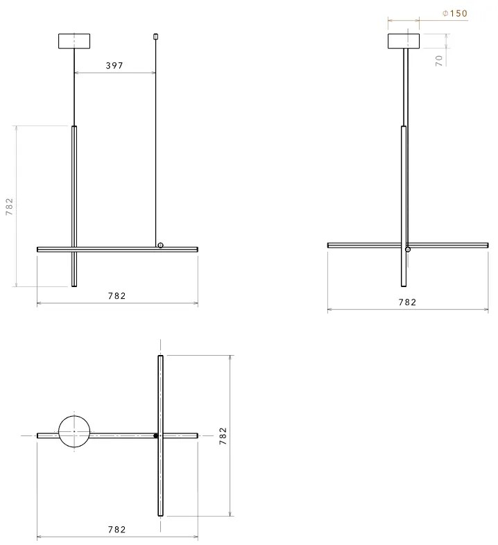 Flos Coordinates Suspension 1 Lampada led da Soffitto a luce diffusa Argent Moon