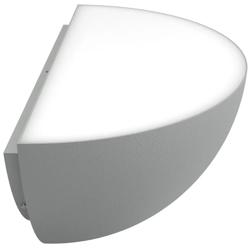 Applique Curva Monodirezionale con base E27 IP54 Grigia - Serie BRINA