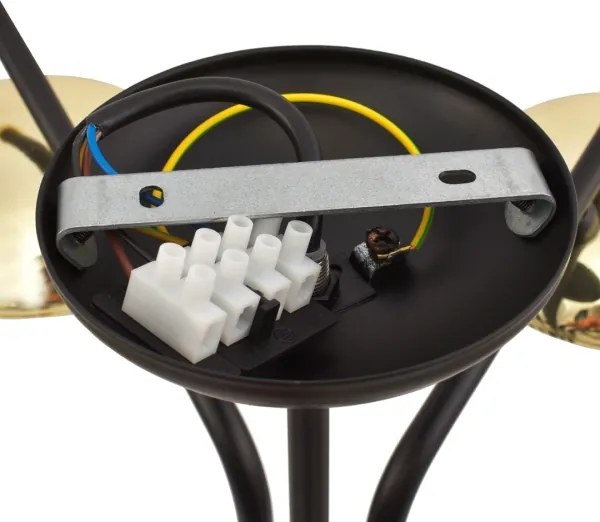 Lampadario a sospensione con supporto rigido CARINA 5xE14/40W/230V nero