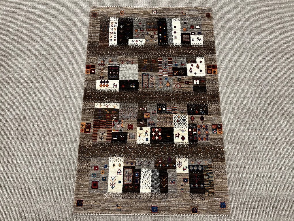 Loribaft Tappeto 80 x 130 Grigio (Iran) Annodato A Mano
