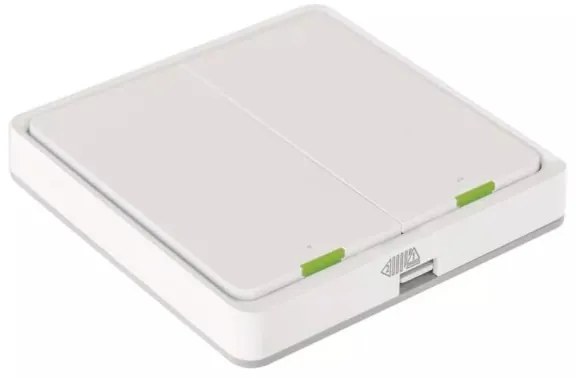 Interruttore 2 bottoni GoSmart 1xCR2430 Tuya bianco