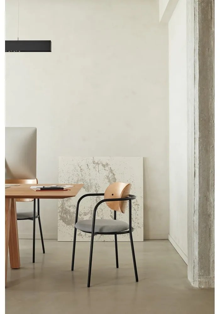 Sedia da pranzo grigia in rovere Eclipse - Teulat