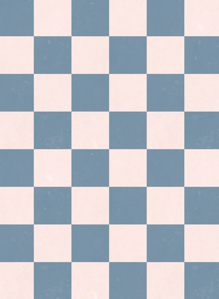 Rebel Walls Carta da parati panoramica Chess - Blue/ Pink