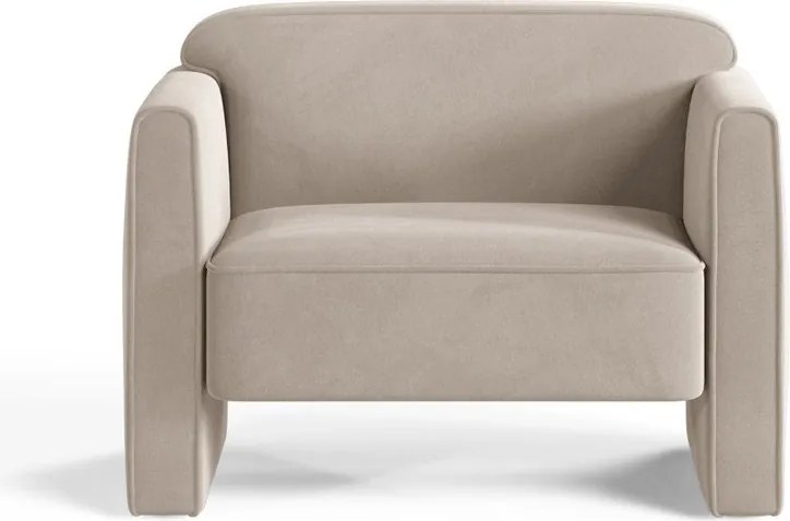 Poltrona beige con rivestimento in velluto Abby – Micadoni