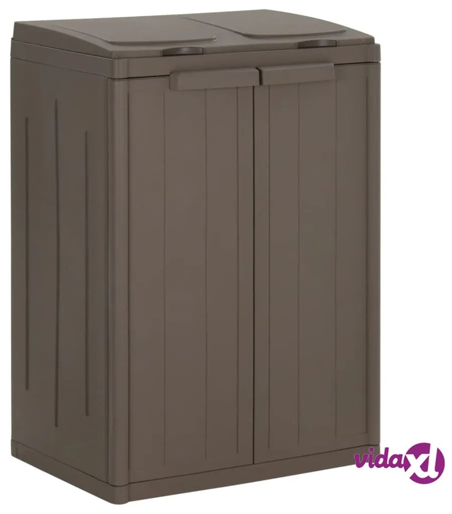 vidaXL Pattumiera a 2 Ante Marrone 65 x 45 x 88 cm in PP