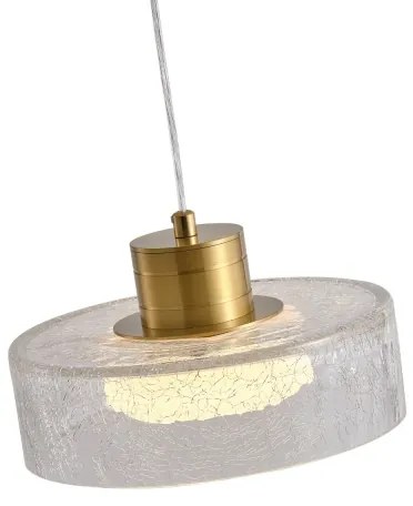 Lampadario LED a sospensione con filo LED/8W/230V 3000K oro/limpido pr. 20 cm