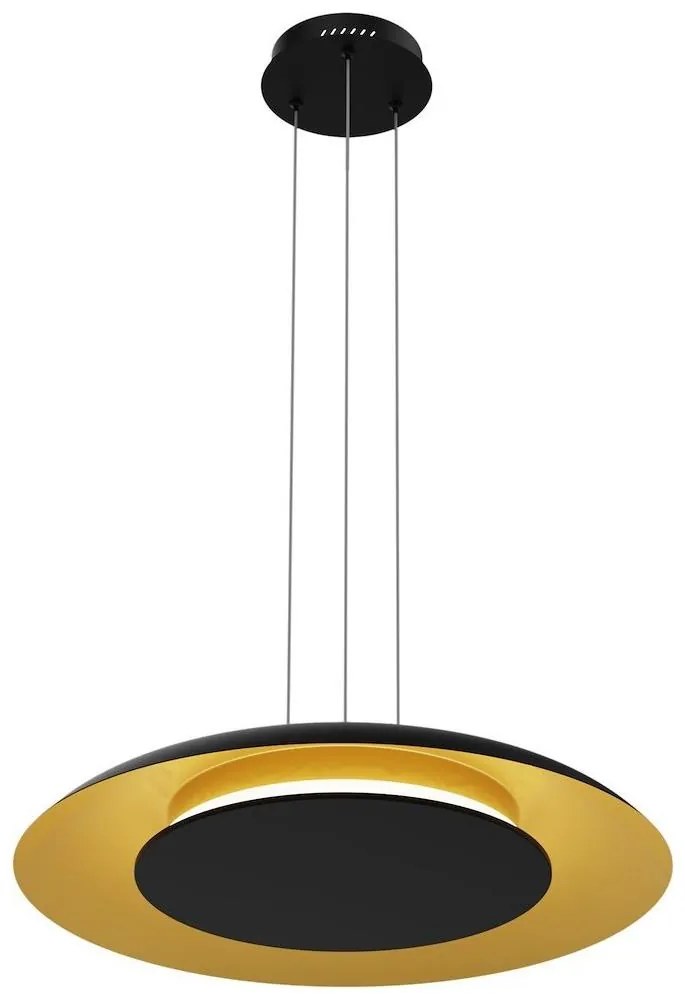 Lampadario LED su cavo PIATTINO LED/30W/230V 2700/3200/4000K Ø 40 cm nero/oro