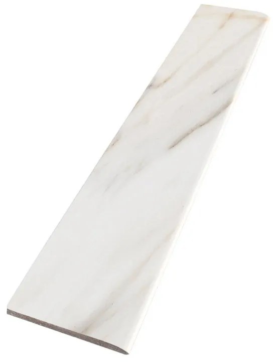 Piastrella battiscopa Cala Gold in gres porcellanato bianco L 60 x H 7.5 cm x Sp 8 mm lucido confezione da 12 ml