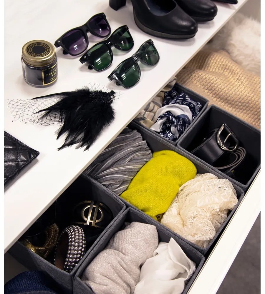 Set di 3 organizer per cassetti grigi - Bigso Box of Sweden