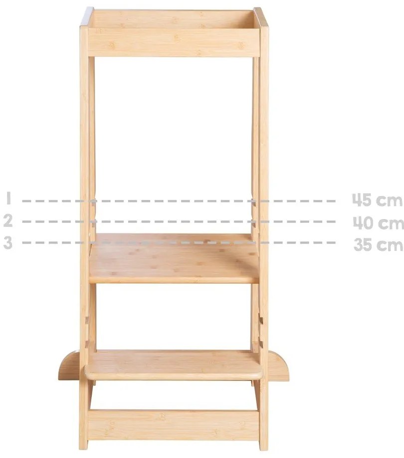 Torre di apprendimento di colore naturale in bambù – Roba