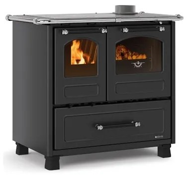 Cucina A Legna 7,5 kW Con Forno Family La Nordica 4 Stelle Antracite