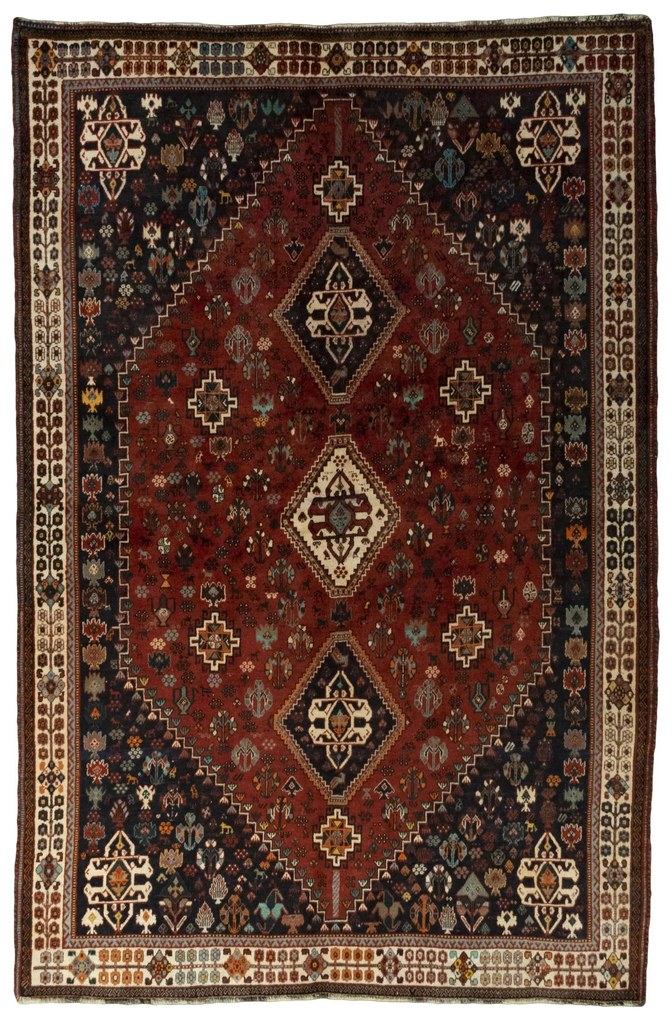 Shiraz Tappeto persiano 180 x 270 Rosso (Iran) Annodato A Mano