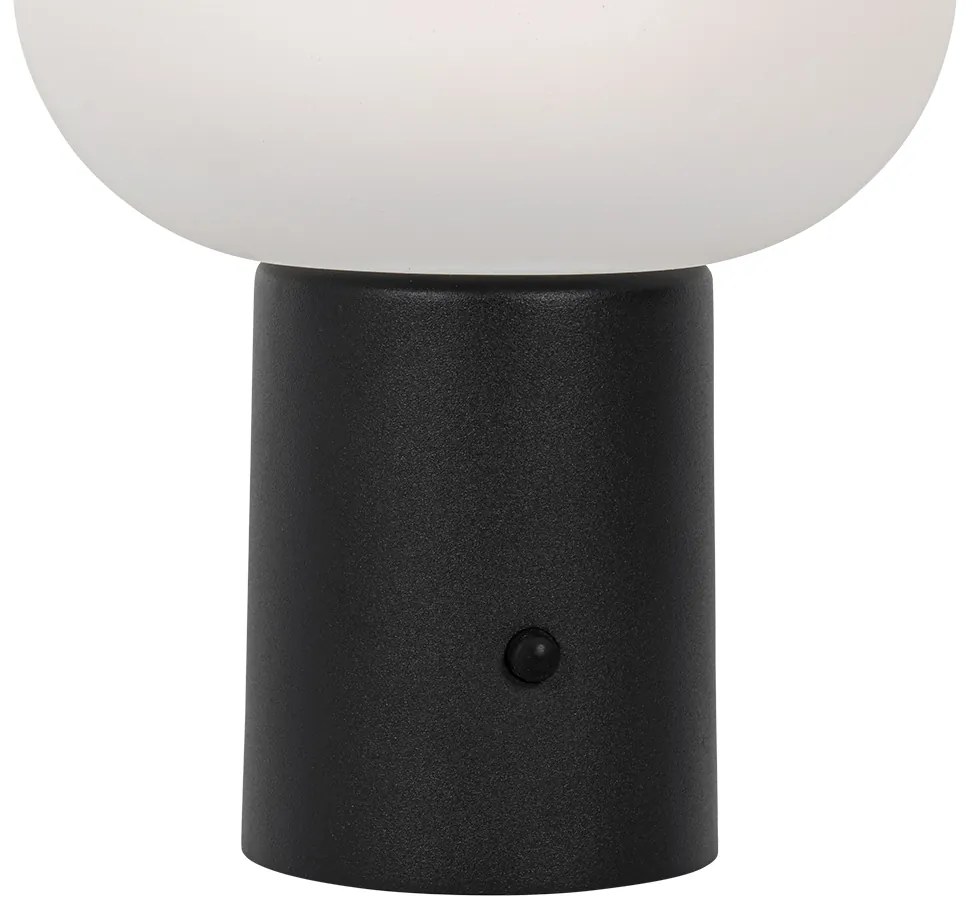Lampada da tavolo nera con LED dimmerabile a 3 livelli ricaricabile - Louise